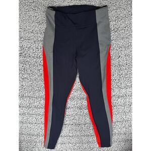 Athleta Navy Crest Colorblock Tight Yoga Fitness Pants Leggings Size L